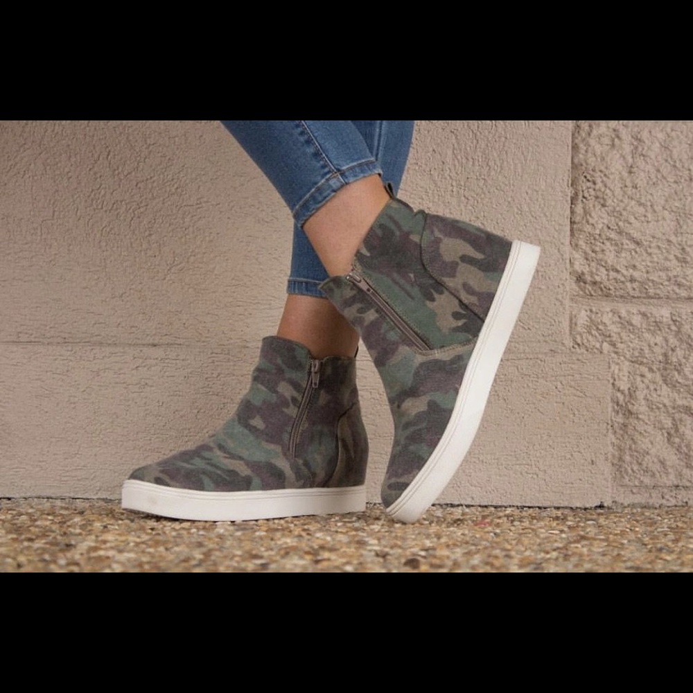 Camo Hidden Wedge Sneaker